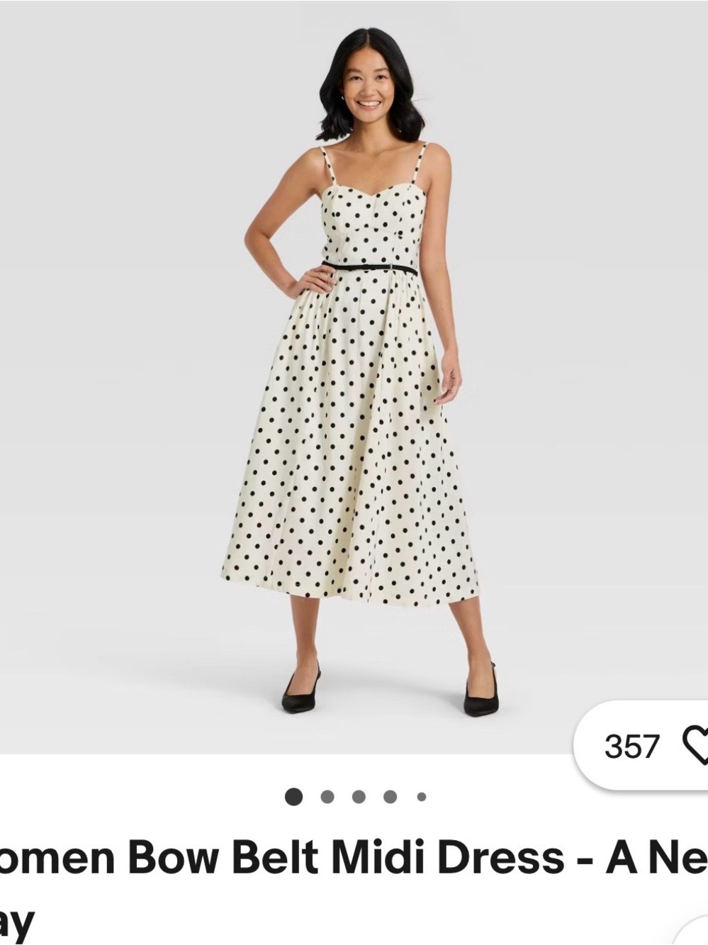 A New Day Cream/Black Polka Dots Lg